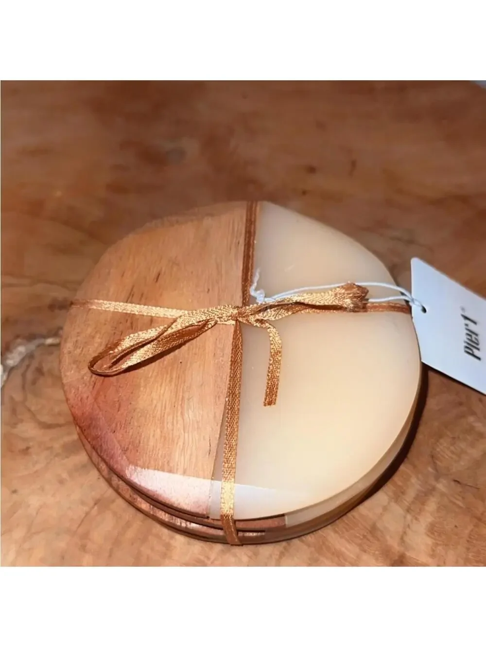 NWT Pier 1 Wood and Resin Coasters Set of 4
